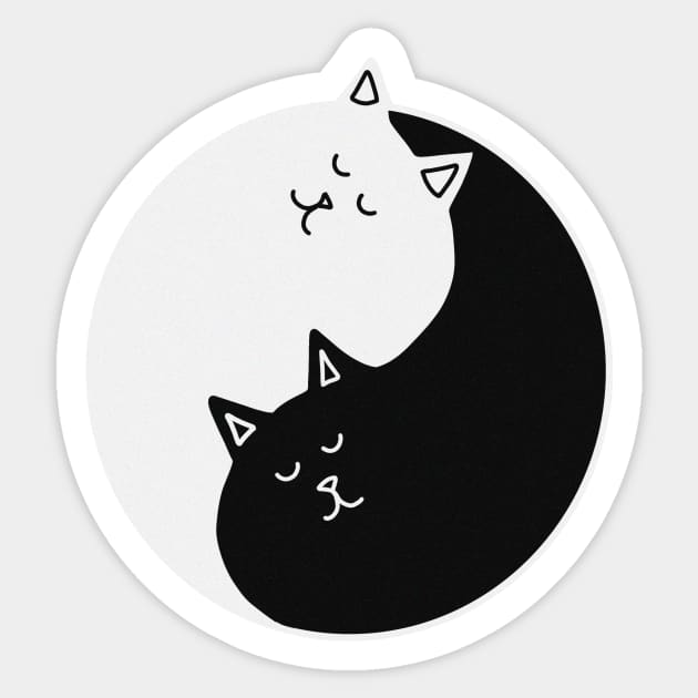 Yin Yang Cats, Cute Cats, Kitten Cat Lover Sticker by dukito